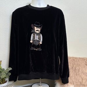 Dolce & Gabbana Black Cowboy Graphic Sweater
